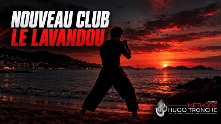 Nouveau club MHT Lavandou : silhouette en garde sur la plage du Lavandou au coucher du soleil